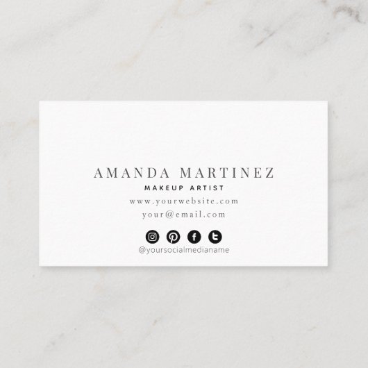 Eenvoudige elegante lichtblauwe Waterverf sociale  Visitekaartje (Achterkant)