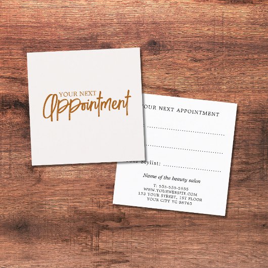 Eenvoudige elegante lichte pastel schoonheidssalon afsprakenkaartje