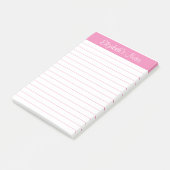 Eenvoudige elegante lichtroze naam op maat post-it® notes (Schuin)