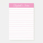 Eenvoudige elegante lichtroze naam op maat post-it® notes (Voorkant)