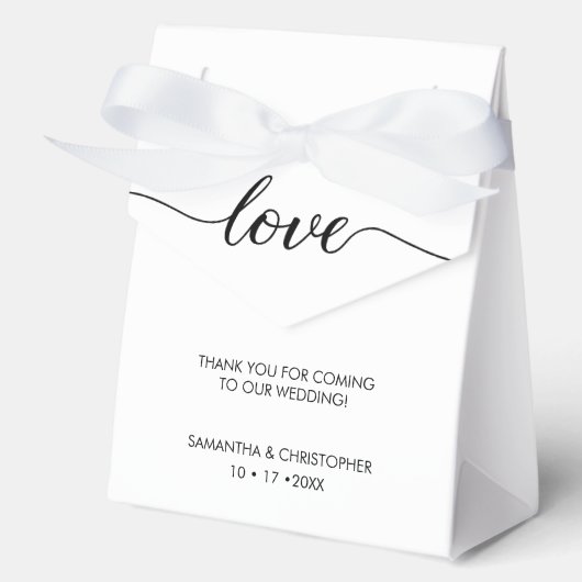 Eenvoudige & Elegante Liefde Bruiloft ScrIpt Geper Bedankdoosjes (Voorkant)