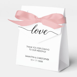 Eenvoudige & Elegante Liefde Bruiloft ScrIpt Geper Bedankdoosjes