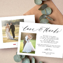Eenvoudige elegante liefde en bedankt 2 foto's bru