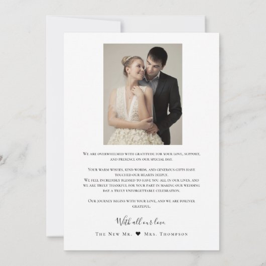 Eenvoudige Elegante Liefde en bedankt hart script  (Achterkant)