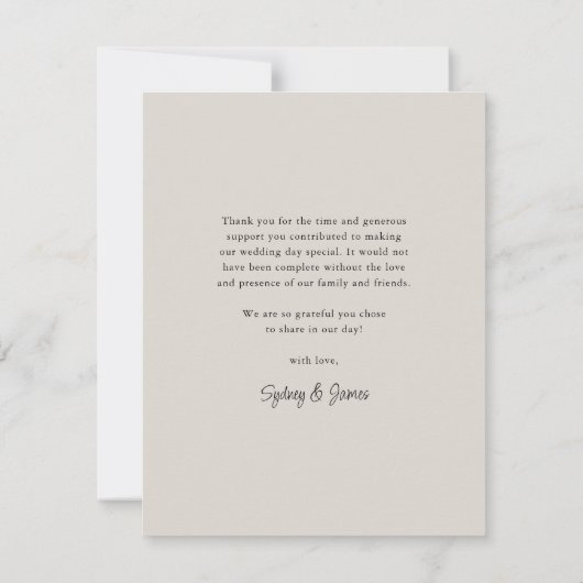 Eenvoudige Elegante Liefde en Bedankt Trouwfoto (Achterkant)