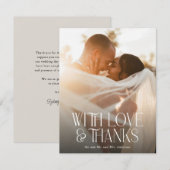Eenvoudige Elegante Liefde en Bedankt Trouwfoto (Voorkant / Achterkant)