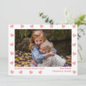 Eenvoudige Elegante Liefde foto klaslokaal valenti Feestdagenkaart (Staand voorkant)