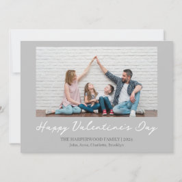 Eenvoudige Elegante Liefde Valentijnsdag Familiefo Feestdagenkaart