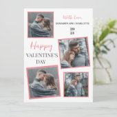 Eenvoudige Elegante Liefde Valentijnsdag paar 5 fo Feestdagenkaart (Staand voorkant)