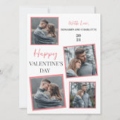 Eenvoudige Elegante Liefde Valentijnsdag paar 5 fo Feestdagenkaart (Voorkant)