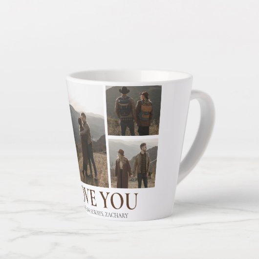 Eenvoudige Elegante Liefde Valentijnsdag paar 5 fo Latte Mok (Rechterhoek)