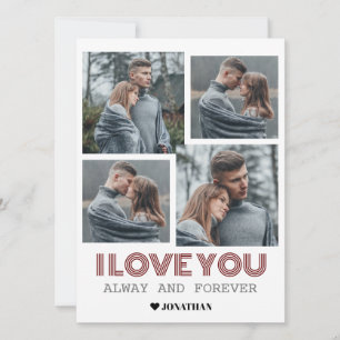 Eenvoudige Elegante Liefde Valentijnsdag paar foto Feestdagenkaart
