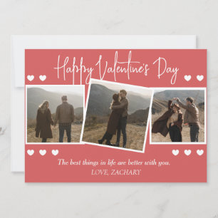 Eenvoudige Elegante Liefde Valentijnsdag paar foto Feestdagenkaart