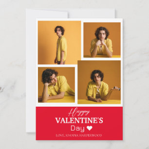 Eenvoudige Elegante Liefde Valentijnsdag paar foto Feestdagenkaart