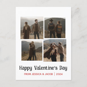 Eenvoudige Elegante Liefde Valentijnsdag paar foto Feestdagenkaart