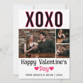 Eenvoudige Elegante Liefde Valentijnsdag paar foto Feestdagenkaart