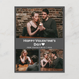 Eenvoudige Elegante Liefde Valentijnsdag paar foto Feestdagenkaart