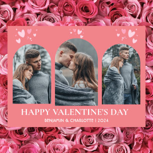 Eenvoudige Elegante Liefde Valentijnsdag paar foto Feestdagenkaart