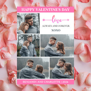 Eenvoudige Elegante Liefde Valentijnsdag paar foto Feestdagenkaart