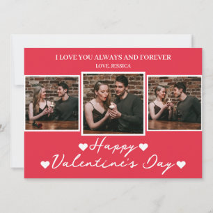 Eenvoudige Elegante Liefde Valentijnsdag Paar foto Feestdagenkaart