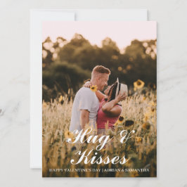 Eenvoudige Elegante Liefde Valentijnsdag paar foto Feestdagenkaart