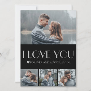 Eenvoudige Elegante Liefde Valentijnsdag paar foto Feestdagenkaart
