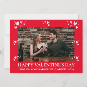 Eenvoudige Elegante Liefde Valentijnsdag paar foto Feestdagenkaart