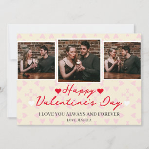 Eenvoudige Elegante Liefde Valentijnsdag Paar foto Feestdagenkaart