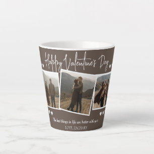 Eenvoudige Elegante Liefde Valentijnsdag paar foto Latte Mok