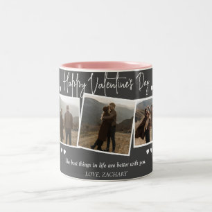 Eenvoudige Elegante Liefde Valentijnsdag paar foto Tweekleurige Koffiemok