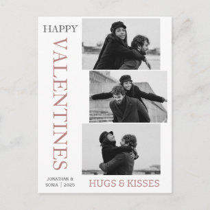 Eenvoudige Elegante Liefde valentijnsdag stel 3 fo Feestdagenkaart