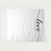 Eenvoudige Elegante Liefdesschrift Bruiloft achter Wandkleed (Voorkant (horizontaal))