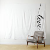 Eenvoudige Elegante Liefdesschrift Trouwachtergron Wandkleed (In Situ (horizontaal))