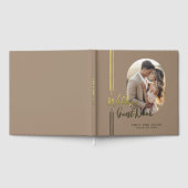 Eenvoudige Elegante Lijnen Ovaal Foto Bruiloft Gastenboek (Volledig)