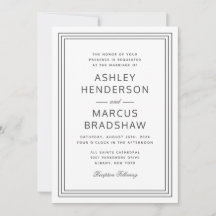 Eenvoudige Elegante Lijst Moderne Huwelijksuitnodi