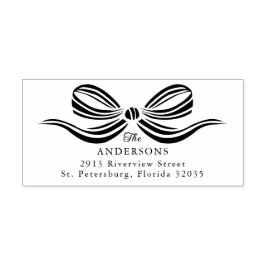 Eenvoudige elegante lintboog houten kunststempel rubberstempel