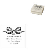 Eenvoudige elegante lintboog houten kunststempel rubberstempel (Gestempeld)
