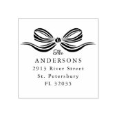 Eenvoudige elegante lintboog houten kunststempel rubberstempel (Afrduk)