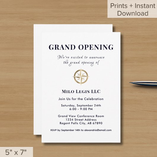 Eenvoudige elegante Logo Grand Opening Invitation Kaart