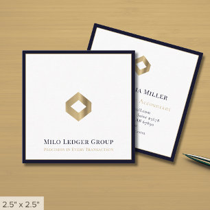 Eenvoudige elegante Logo Vierkante Visitekaartje