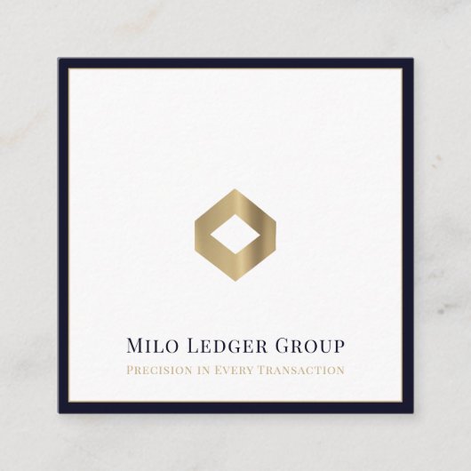 Eenvoudige elegante Logo Vierkante Visitekaartje (Voorkant)