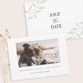 Eenvoudige Elegante Loof Foto Bruiloft Save the Da Date
