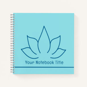 Eenvoudige Elegante Lotusbloem Aqua Notitieboek