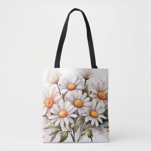 Eenvoudige elegante madeliefjes tote bag (Voorkant)