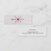 Eenvoudige elegante make-up artiest rode kussen li mini visitekaartje (Voorkant / Achterkant)