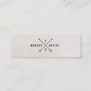 Eenvoudige Elegante Make-up Artiest Zwart-Wit Mini Visitekaartje