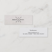 Eenvoudige Elegante Make-up Artiest Zwart-Wit Mini Visitekaartje (Voorkant / Achterkant)