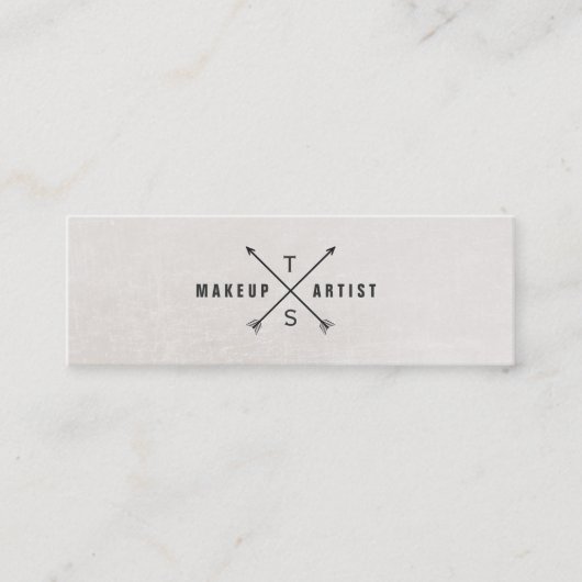 Eenvoudige Elegante Make-up Artiest Zwart-Wit Mini Visitekaartje (Voorkant)