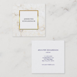 Eenvoudige elegante marmeren gouden lijst professi vierkante visitekaartje