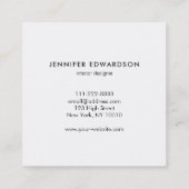 Eenvoudige elegante marmerprofessional vierkante visitekaartje (Achterkant)